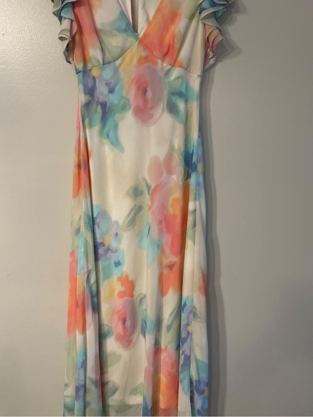 Taylor Ruffled Pastel Floral Maxi Dress